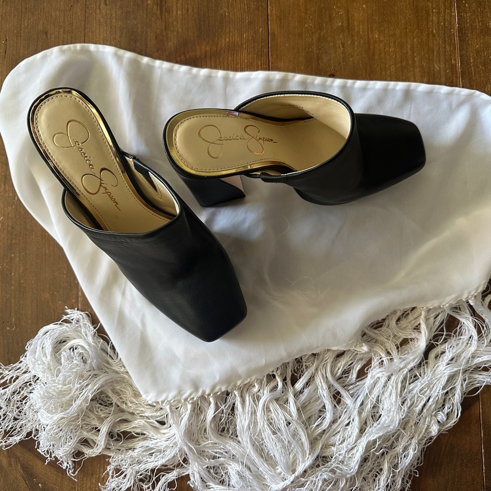 Jessica Simpson Denima Platform Black Women's Mules size 7